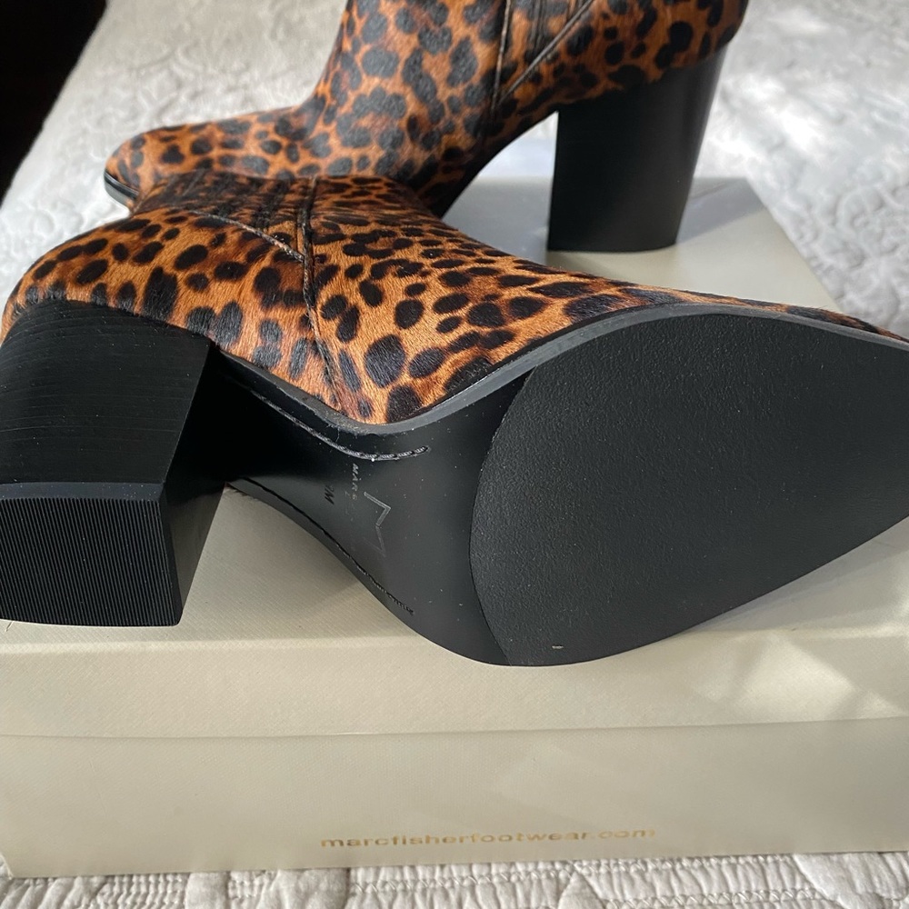NWT in box; Marc Fisher Brown Multi Ponyhair Bootie 9M